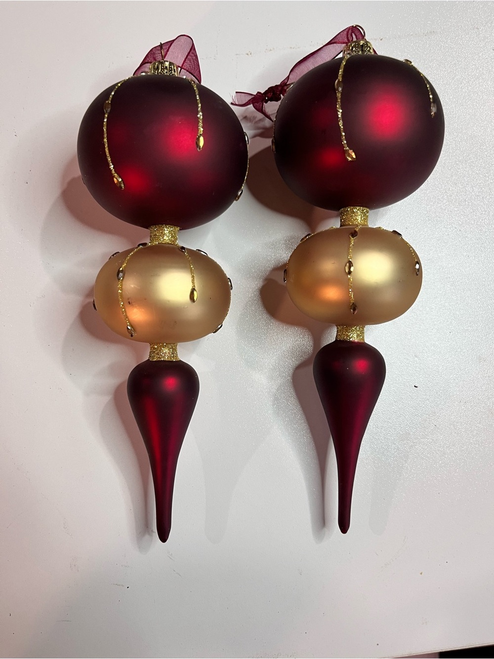 Front Gate Holiday Red and Gold Glass Drop Ornament Set - Home Holiday